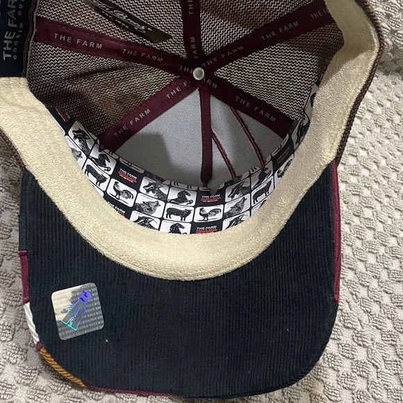 Goorin Bros Red Panda Dorbz Cute Patchwork burgundy, mustard, brown Trucker Hat - Picture 3 of 4